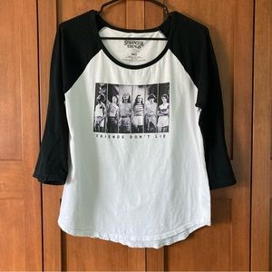 Stranger Things Friends Don’t Lie 3/4 Sleeve Raglan T Shirt MD